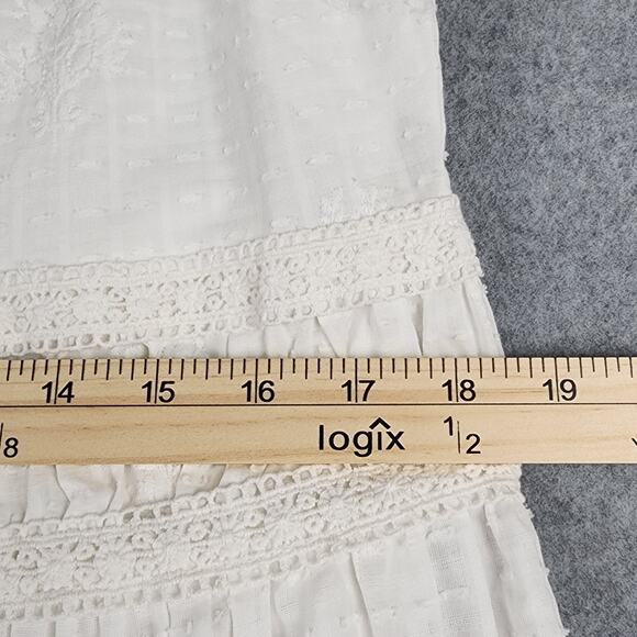 Rachel Zoe White Maxi Dress Lace Eyelet Boho Size 8 - Picture 11 of 13